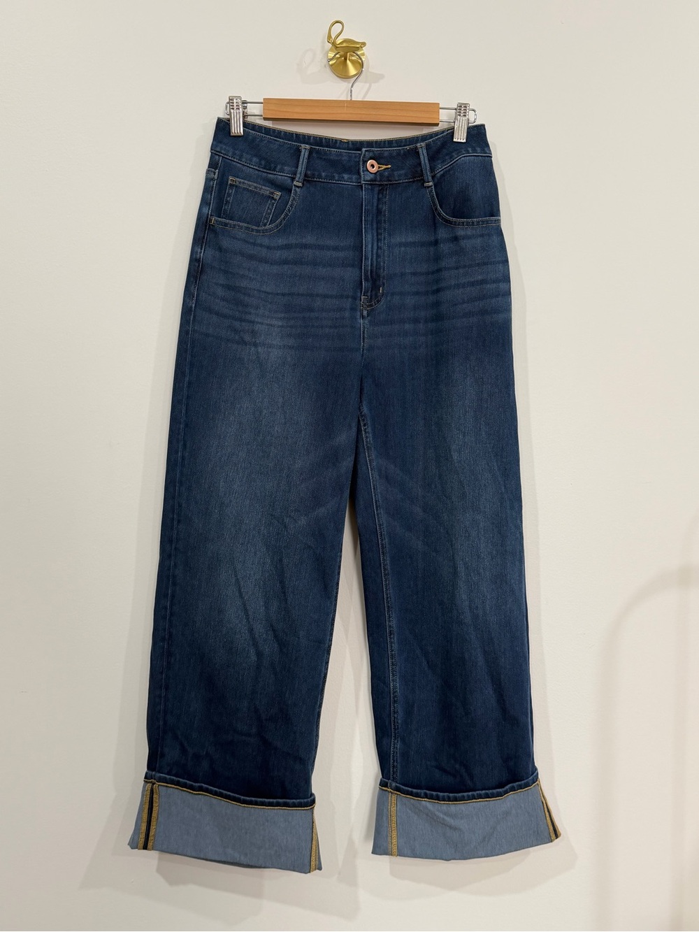 Halara flex Rolled Hem Wide Leg Washed Casual Jeans SIZE MEDIUM NEW
